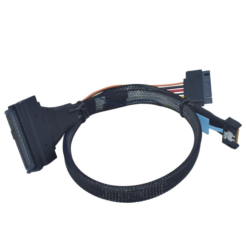 LetLinkSo PCIe 5.0 MCIO x4 to U.2 SFF-8639 Cable for NVMe SSD with 15Pin Power, 1.6ft (50cm) - Image 3
